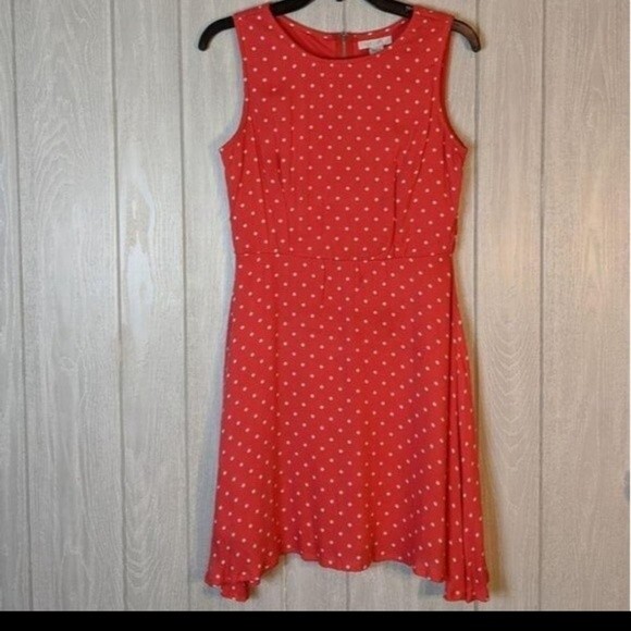 Delia's dark salmon color polka dot Skater dress sleeveless swing sz 5 - Picture 1 of 9